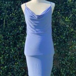 Baby Blue Backless Spaghetti Strap